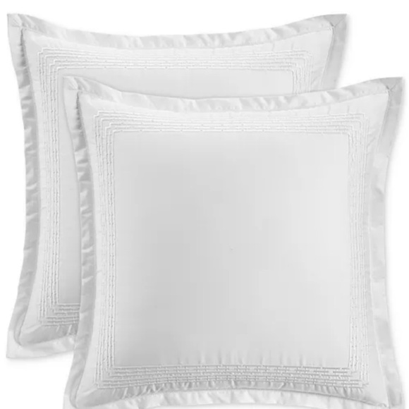 Hotel Collection Chain Links Embroidery 100% Pima Cotton 2-Pc. Sham Set, Euro - Picture 1 of 4